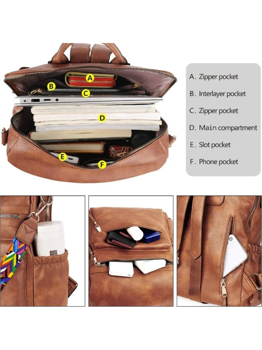 Stylish Leather Backpack Purse for Women | Travel Fashion Bag & Shoulder Tote